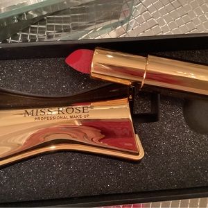 Beautiful lipstick set rose ruby red